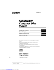 Sony CDX-5100RDS Operating Instructions Manual