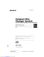 Sony CDX-52RF Operating Instructions Manual