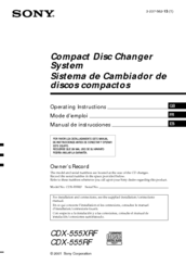 Sony CDX-555RF Operating Instructions (English/Espanol) Operating Instructions Manual