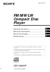 Sony CDX-C6850R Operating Instructions Manual
