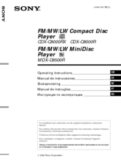 Sony MDX-C8500R Operating Instructions Manual