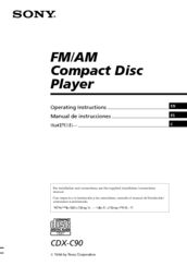 Sony CDX-C90 - Fm/am Compact Disc Player Operating Instructions Manual