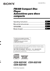 Sony CDX-S2210S Operating Instructions Manual