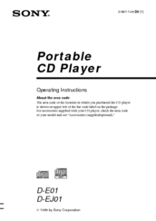 Sony Walkman D-EJ01 Operating Instructions Manual