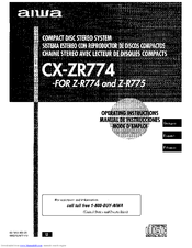 Aiwa CX-ZR774 Operating Instructions Manual