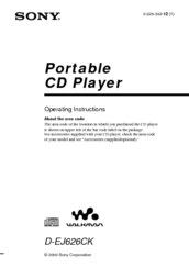 Sony Walkman D-EJ626CK Operating Instructions Manual