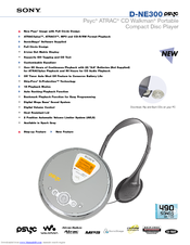 Sony D-NE300PS - Atrac Cd Walkman Specifications