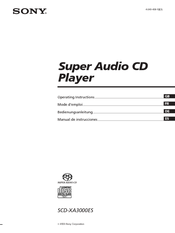 Sony SCD-XA3000ES Operating Instructions Manual