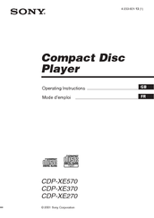 Sony CDP-XE270 - Compact Disc Player Operating Instructions Manual