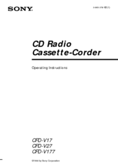 Sony CFD-V17 - Cd Radio Cassette-corder Operating Instructions Manual