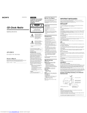 Sony ICF-CD810 Operating Instructions
