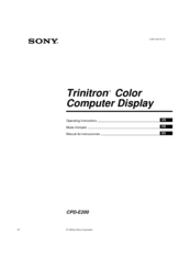 Sony Trinitron CPD-E200 Operating Instructions Manual