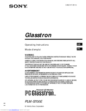 Sony Glasstron PLM-S700E Operating Instructions Manual