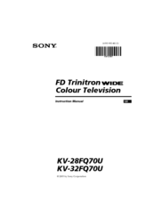 Sony FD Trinitron KV-28FQ70U Instruction Manual