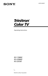 Sony Trinitron KV-13M42 Operating Instructions Manual