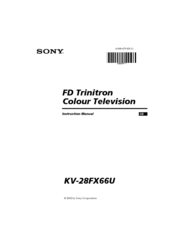 Sony KV-28FX66U Instruction Manual