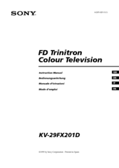 Sony Trinitron KV-29FX201D Instruction Manual
