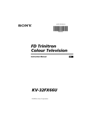 Sony KV-32FX66U Instruction Manual