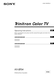 Sony Trinitron KV-EF34M90 Operating Instructions Manual