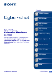 Sony DSC T500 - Cyber-shot Digital Camera Handbook