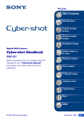 Sony DSC-G1 - Cyber-shot Digital Camera Handbook