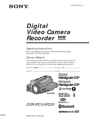 Sony IP220 - MicroMV 2.11-MegaPixel CCD Bluetooth Camcorder Operating Instructions Manual