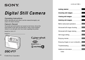 Sony Cyber-shot DSC-F77 Operating Instructions Manual