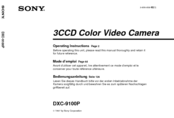 Sony DXC-9100P Operating Instructions Manual