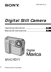 Sony Mavica MVC-FD71 Operating Instructions Manual