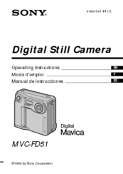 Sony Mavica MVC-FD51 Operating Instructions Manual