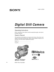 Sony FD Mavica MVC-FD97 Operating Instructions Manual