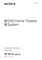 Sony DAV-DZ30 Operating Instructions Manual