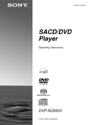 Sony DVP-NC650V Operating Instructions Manual