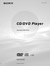 Sony DVP-S570D - Cd/dvd Player Operating Instructions Manual