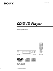 Sony DVP-S705D Operating Instructions Manual