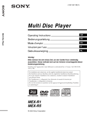 Sony MEX-R1 Operating Instructions Manual