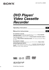 Sony SLV-D271PDVD Operating Instructions Manual