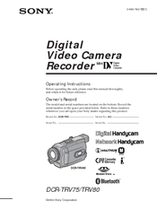 Sony TRV80 - MiniDV 2Megapixel Camcorder Operating Instructions Manual