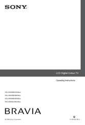 Sony Bravia KDL-46V42 Series Operating Instructions Manual