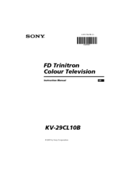 Sony FD Trinitron KV-29CL10B Instruction Manual