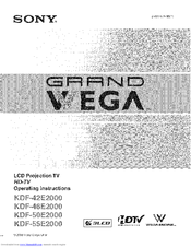 Sony KDF-50E2000 Operating Instructions Manual