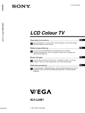 Sony WEGA KLV-L23M1 Operating Instructions Manual