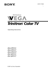Sony Wega Trinitron KV-27FV17 Operating Instructions Manual