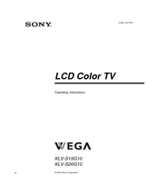 Sony WEGA KLV S15G10 Operating Instructions Manual