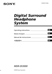 Sony MDR-DS3000 Operating Instructions Manual