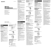 Sony MDR SA5000 Operating Instructions