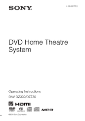 Sony DAV-DZ730 Operating Instructions Manual