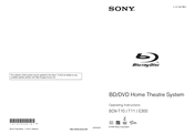 Sony BDVT11 - Blu-ray Disc/DVD Home Theater System Operating Instructions Manual
