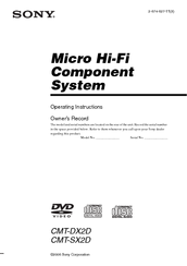 Sony CMTDX2D - Micro System Operating Instructions Manual