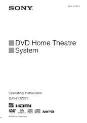 Sony Bravia Theater DAVHDZ273 Operating Instructions Manual
